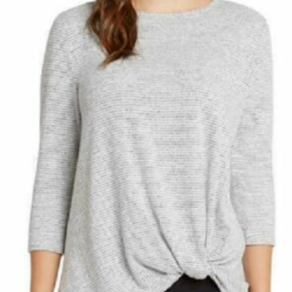 --SOLD--Matty M Gray Striped Pullover Sweater Soft XL NWT